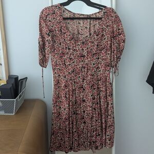 Free People Floral Print Mini Dress